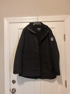 Lands End Squall Parka Nero Cappotto con Cappuccio Uomo Taglia Media Giacca Invernale Sci Neve - Foto 1 di 9