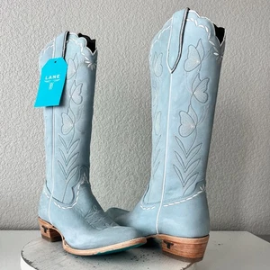 Botas de Vaquero Lane SWEET MEMORY Hasta la Rodilla Mujer 7.5 Azul Claro Vaquera Western - Imagen 1 de 14