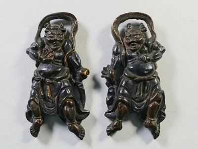 Ancien samouraï japonais Nio Guardian Kings Menuki Katana Bushido du Japon - Photo 1/4