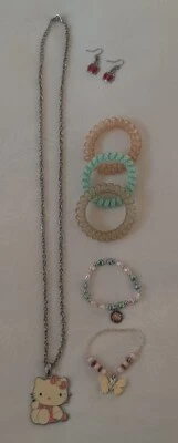 Set lotto gioielli accessori 7 pezzi collana bracciali bimba bambina Hello Kitty - Imagen 1 de 4