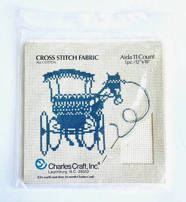 11-Count Cross Stitch Cloth - 100% Cotton Aida - Charles Craft - 12"x18" - Ivory - Image 1 of 2