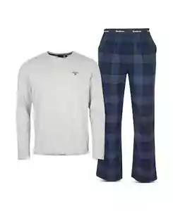 2 Piece NWT BARBOUR Doug Knit Top Cotton Midnight Tartan Pants Pajama SET XXL - Picture 1 of 5