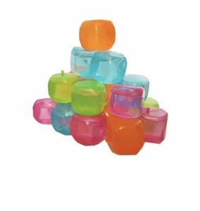 20 Reusable Plastic Ice Cubes Cool Cold Drinks Cooler Party Freezer Blocks UK SL - Picture 1 of 3