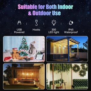 Window Curtain Fairy Lights, 300 LED RGB Color Changing Copper Fairy Lights w... - Picture 1 of 1