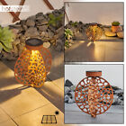 Lichteffekt Garten Terrasse Balkon Lampe LED Solar Leuchte Rost Orange Schalter 