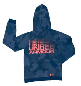 Under Armour Youth Large Coldgear Hoodie. Pullover. VGC Blue Camo Look C17 - Picture 1 of 4