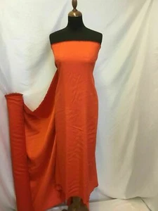 New Designer Sienna Red 50% Silk 50% Wool Fabric 44’’ 114cm Dress Material Cloth - Picture 1 of 9