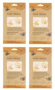 TALA 4 PACKS (12 PIECES) REUSABLE BEES WAX FOOD WRAPS SML, MEDIUM & LARGE SIZES - Picture 1 of 5