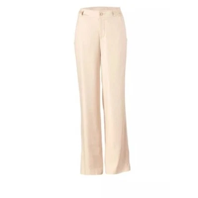 Pantalón CAbi Everly # 813 ~ Mezcla de lino beige arena ~ Talla 10R 32" entrepierna ~ Nuevo con etiquetas $118 = Foto 1 de 3