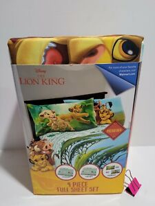 Disney's THE LION KING FULL 4 pc Sheet Set SIMBA TIMON PUMBA Microfiber NIP