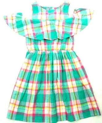 Vestido a Cuadros a Cuadros Rosa y Turquesa Talla 10 L GAP Niños Niñas Foto 1 de 4