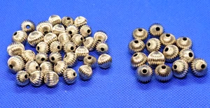 Lot of 50 Silver Color Laser Etched Beads 2 Sizes 12mm (20) 10mm (30) Jewelry - Picture 1 of 8