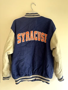Vintage Champs Sports Team Apparel Syracuse University Varsity Jacket Leather M - Picture 1 of 24