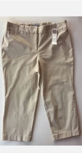 Women's Charter Club Classic Fit Capri Pants Tummy Slimming, Size 12 Color Sand - Picture 1 of 5