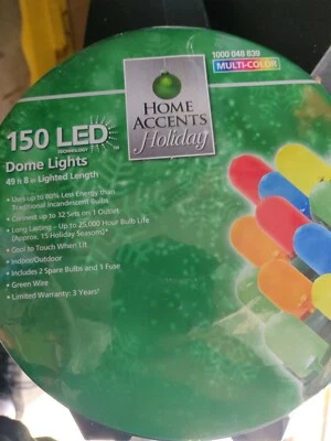 New !  150 LED Dome Lights 49 ft  8 in Lighted Length UL Listed multicolor - Image 1 of 3