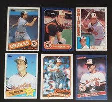 Lot (6) Topps Fleer Donruss 1984-1989 Cal Ripken Jr. Baltimore Orioles HOF
