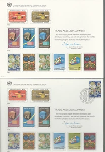 Un Nyc #397-8 , Wien #35-6 , Genf #117-8 MNH & 3 FDC'S & Set Mit 4 Souv Karten - Picture 1 of 5