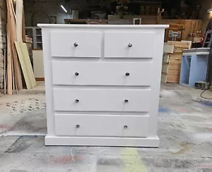 HANDMADE AYLESBURY 2+3 CHEST OF DRAWER IN WHITE , MANY COLOURS  (NOT FLATPACKED) - Picture 1 of 10