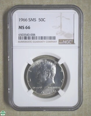 1966-SMS KENNEDY HALF DOLLAR - NGC CERTIFIED - MS 66 - DDO FS-102 - Image 1 of 2