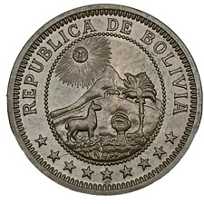 BOLIVIA Bronze 1951-KN 1 Boliviano BU. TONED. 1 YEAR TYPE KM# 184  #2