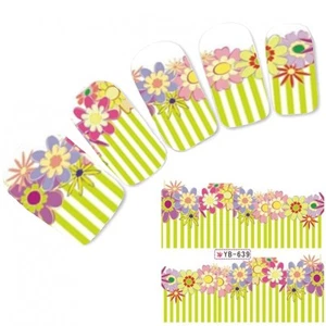 Tattoo nail art flower sticker colorful flowers colorful water decall new! - Picture 1 of 1