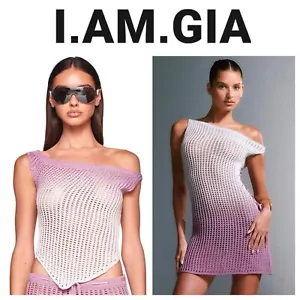 I Am Gia Harmony Crochet Knit Mini Dress & Harmony Top Purple Ombre Sizes Small - Picture 1 of 22