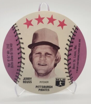 Rare 1976 Jerry Reuss Orbaker’s MSA Disc Pittsburgh Pirates Low Grade  - Image 1 of 4