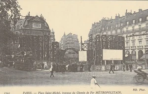 CP Repro 289 Paris Place St Michel Travaux du Chemin de Fer Métropolitain  - Bild 1 von 2