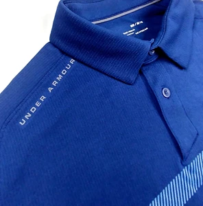 UNDER ARMOUR Mens UA THREADBORNE SPRINGBACK Heat Gear Tech Polo Shirt NAVY $79 - Picture 1 of 11