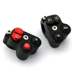 Interruttore manubrio moto alluminio CNC set interruttori per Ducati Honda Suzuki e molto altro - Foto 1 di 12