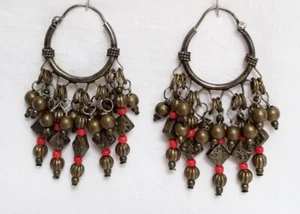 CooL TRIBAL Style Hand Crafted EARRINGS Brass Tone Metals - Bild 1 von 1