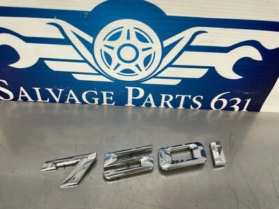 BMW 750i E65 2006 OEM maletero cromado "750i" números de insignia y letra Foto 1 de 4