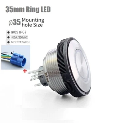 Pulsador momentáneo LED bicolor 35mm 12V doble color iluminado pulsadores Foto 1 de 4