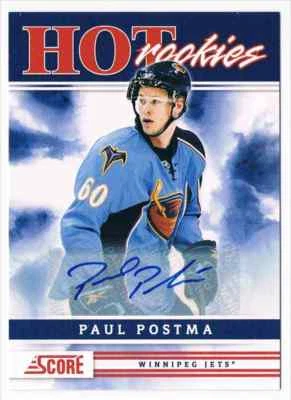 2011-12 SCORE HOT ROOKIES AUTOGRAPH PAUL POSTMA AUTO ATLANTA THRASHERS #501 - Image 1 of 2