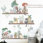 Cartoon Cat Plant Flower Wall Sticker Home Living Room Decor Vinyl Wall De-i F5❤
