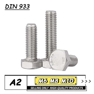 M6 M8 M10 SATZSCHRAUBEN SECHSKANTKOPF VOLLGEWINDESCHRAUBE EDELSTAHL A2 - DIN 933 - Bild 1 von 7