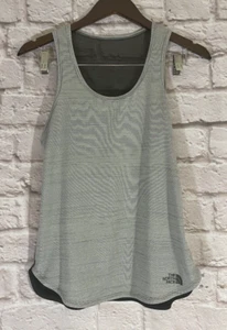 The North Face Flashdry Tank Top Womens Small Gray Stripe Black Back 9315 - Picture 1 of 8