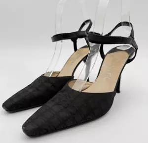 Chanel schwarz Canvas CC Logo Heels Vintage Travel Line spitz zulaufend Gr. 36,5 6,5 - Bild 1 von 16