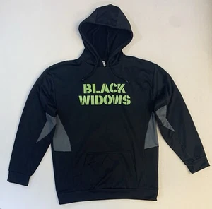 Black Widows Fleece Hoodie Sweatshirt Womens L Black Logo Pullover Epic Cool - Picture 1 of 9