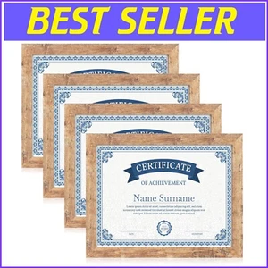 Versatile 8.5x11 Frame Set of 4 - Rustic Brown for Photos, Certificates & Awards - Picture 1 of 8