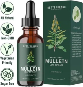 Premium Support Lung Cleanse Mullein Leaf Extract Drops All-natural Ingredients - Picture 1 of 17