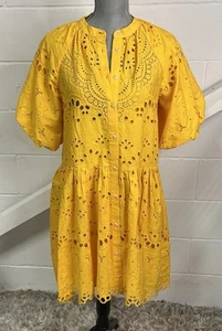 Anthropologie Tallulah gelbes Minikleid mit Ösen gefüttert Damengröße Small - Bild 1 von 12