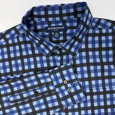Mizzen+Main Leeward Button Shirt Classic No Tuck Fit Men’s Size XXL Black Blue - Image 1 of 4