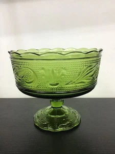 Cuenco de caramelo pedestal verde vintage EO Brody M600 - EE. UU. - Imagen 1 de 5