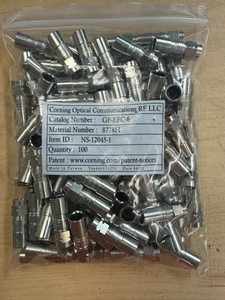 Corning Gilbert GF-EFC-6 Rg6 Coax Conical Compression, 100 pcs ~ NEW - Picture 1 of 1