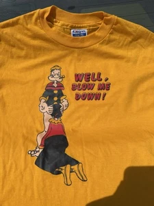 80’s Hanes Raunchy Single Stitch Skater Biker Popeye Joke Tee - Picture 1 of 4