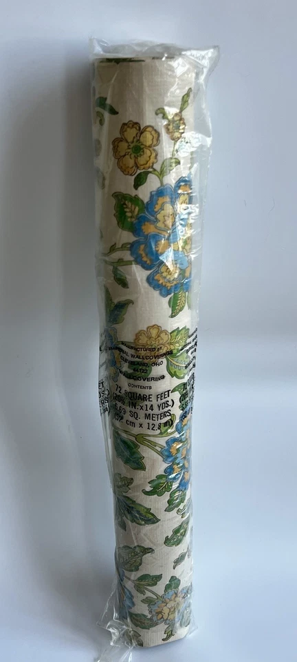 Vintage Retro Floral Wallpaper New Roll Old Stock 72 sq ft Imperial Wallcovering - Image 1 of 4