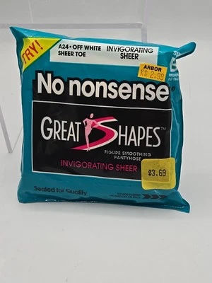 Pantimedias De Colección No Nonsense Grandes Formas Talla B Off White Puntera Transparente NUEVAS Foto 1 de 4