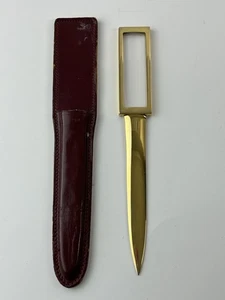 Vintage MCM Messing Brieföffner in Lederscheide Made in Germany EUC - Bild 1 von 8