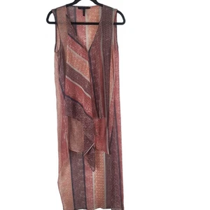 BCBGmaxazria Hi Low Maxi Dress S Womens Sleeveless Sheer Multicolor Pullover - Picture 1 of 11
